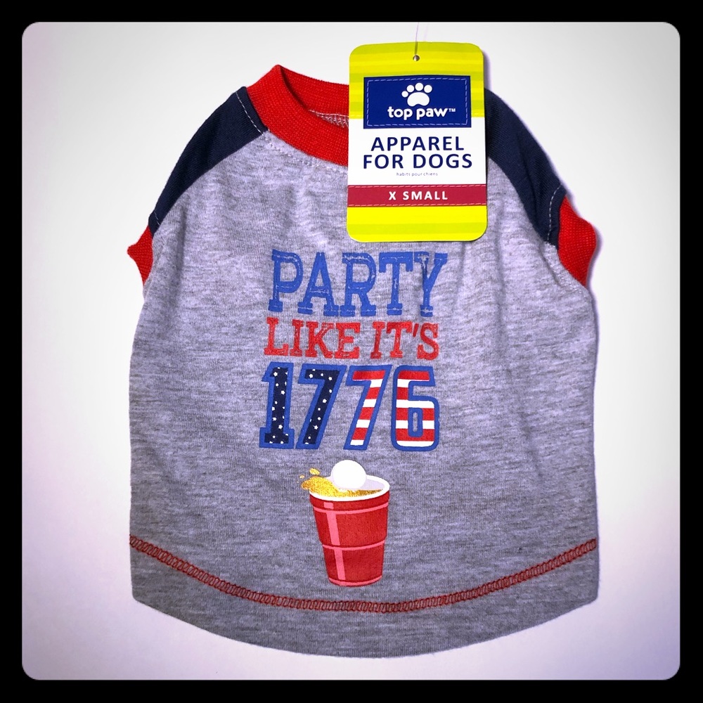 Top Paw Party Like it’s 1776 Pet Dog Tee Shirt